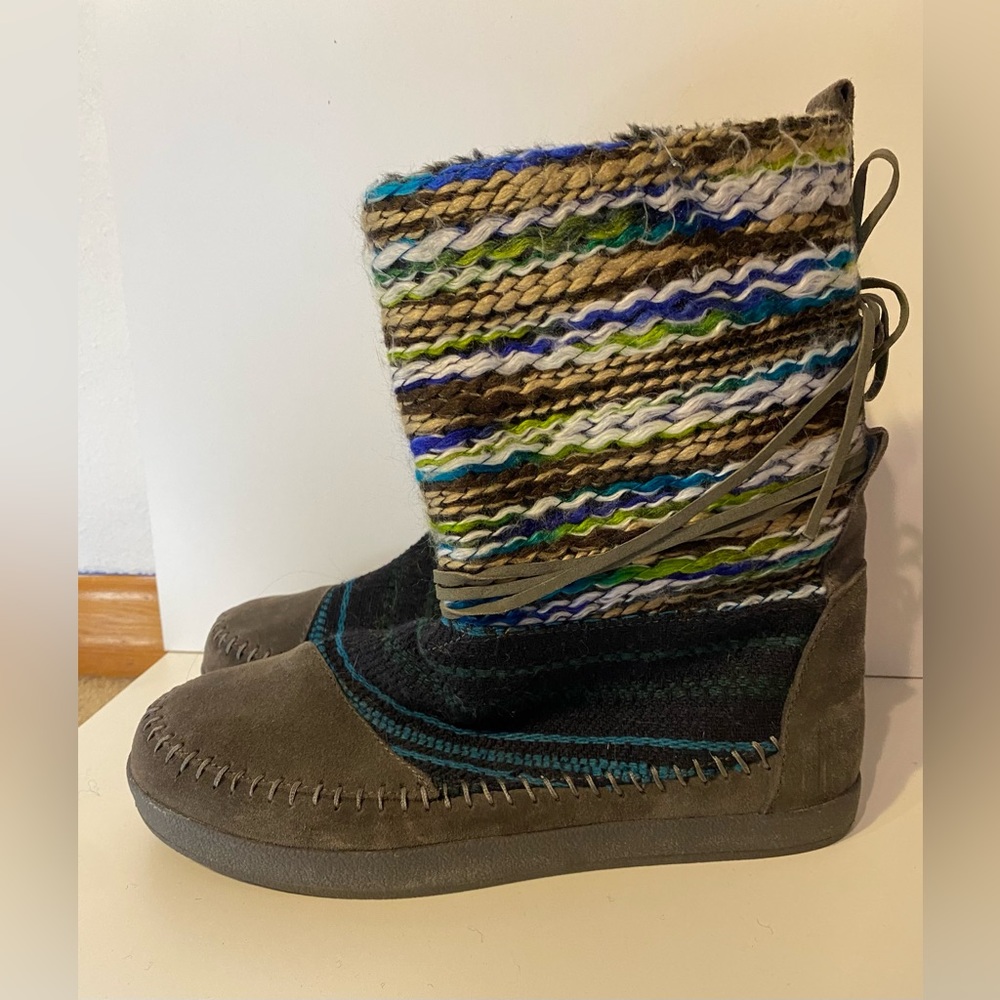 TOMS moccasin style boots, 8.5